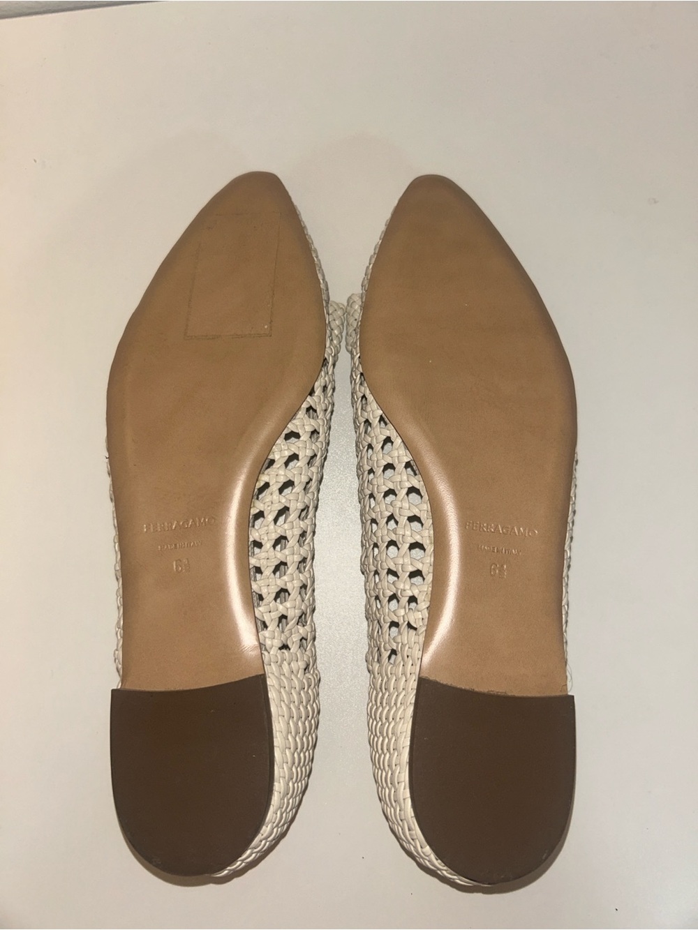 Salvatore Ferragamo Zea Woven Flats in Color Mascarpone - Picture 3 of 11